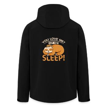 You love me, let me sleep, sloth - Men’s Recycled Softshell Jacket by Stanley/Stella - black - Back - AI Model Male 185 light (185cm)