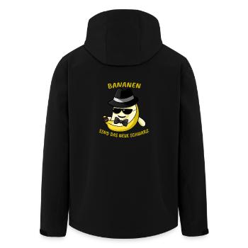 Bananen sind das neue schwarz - Recycelte Männer Softshell-Jacke von Stanley/Stella - Schwarz - Hinten - AI Model Male 185 light (185cm)