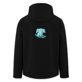 süßer kawaii elefant auf surfboard surfer surfen - Recycelte Männer Softshell-Jacke von Stanley/Stella - Schwarz - Hinten - AI Model Male 185 light (185cm)
