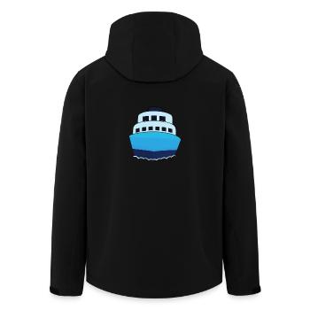 Kreuzfahrtschiff Design Blau Minimalistisch - Recycelte Männer Softshell-Jacke von Stanley/Stella - Schwarz - Hinten - AI Model Male 185 light (185cm)