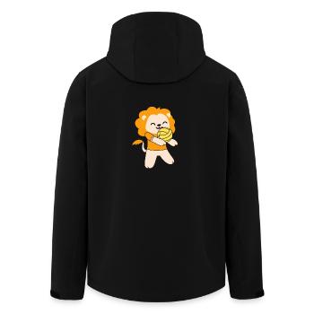 Kawaii cute lion playing volleyball - Men’s Recycled Softshell Jacket by Stanley/Stella - black - Back - AI Model Male 185 light (185cm)