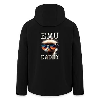 Emu Daddy Oiseau Autruche Ratite Papa Fête des Pères Emu - Veste softshell homme en polyester recyclé Stanley/Stella - noir - Dos - AI Model Male 185 light (185cm)