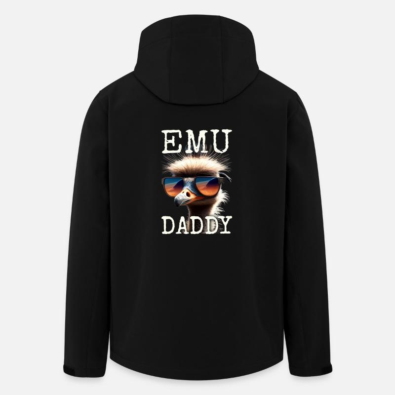 Emu Daddy Vogel Strauß Laufvogel Dad Vatertag Emu - Recycelte Männer Softshell-Jacke von Stanley/Stella - Schwarz