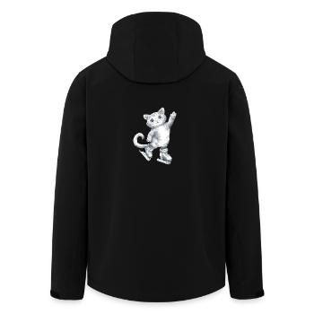 Dessin de chat sur patins - Veste softshell homme en polyester recyclé Stanley/Stella - noir - Dos - AI Model Male 185 light (185cm)