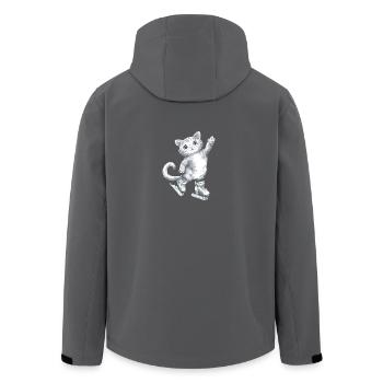 Dessin de chat sur patins - Veste softshell homme en polyester recyclé Stanley/Stella - charbon - Dos - AI Model Male 185 light (185cm)
