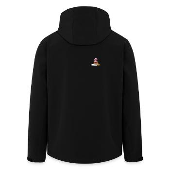 Nerd Bücherwurm liest Bücher Pocket - Recycelte Männer Softshell-Jacke von Stanley/Stella - Schwarz - Hinten - AI Model Male 185 light (185cm)