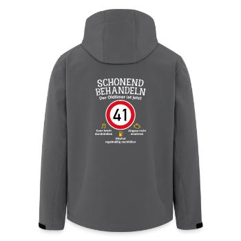 41. Geburtstag Schonend Behandeln Oldtimer Ist 41 - Recycelte Männer Softshell-Jacke von Stanley/Stella - Schwarz - Hinten - AI Model Male 185 light (185cm)