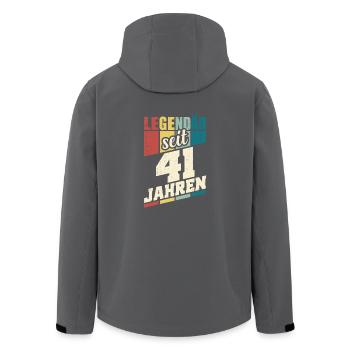 41. Geburtstag Legendär Seit 41 Jahren Legende 41 - Recycelte Männer Softshell-Jacke von Stanley/Stella - Anthrazit - Hinten - AI Model Male 185 light (185cm)