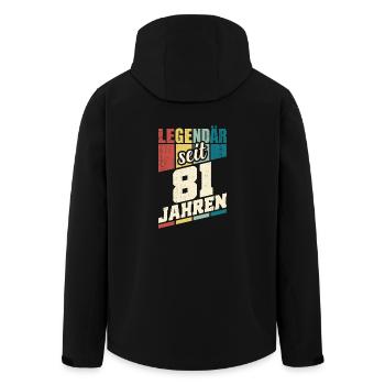 81. Geburtstag Legendär Seit 81 Jahren Legende 81 - Recycelte Männer Softshell-Jacke von Stanley/Stella - Schwarz - Hinten - AI Model Male 185 light (185cm)