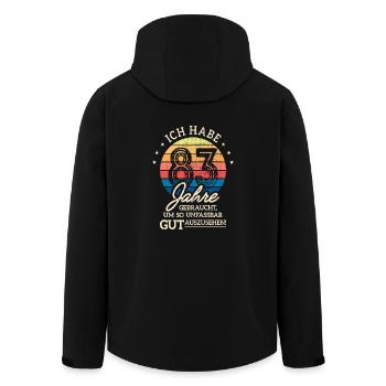 83. Geburtstag Geschenk Habe 83 Jahre Gebraucht - Recycelte Männer Softshell-Jacke von Stanley/Stella - Schwarz - Hinten - AI Model Male 185 light (185cm)