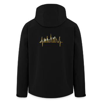 Dubai Skyline Heartbeat Burj Khalifa Silhouette - Men’s Recycled Softshell Jacket by Stanley/Stella - black - Back - AI Model Male 185 light (185cm)
