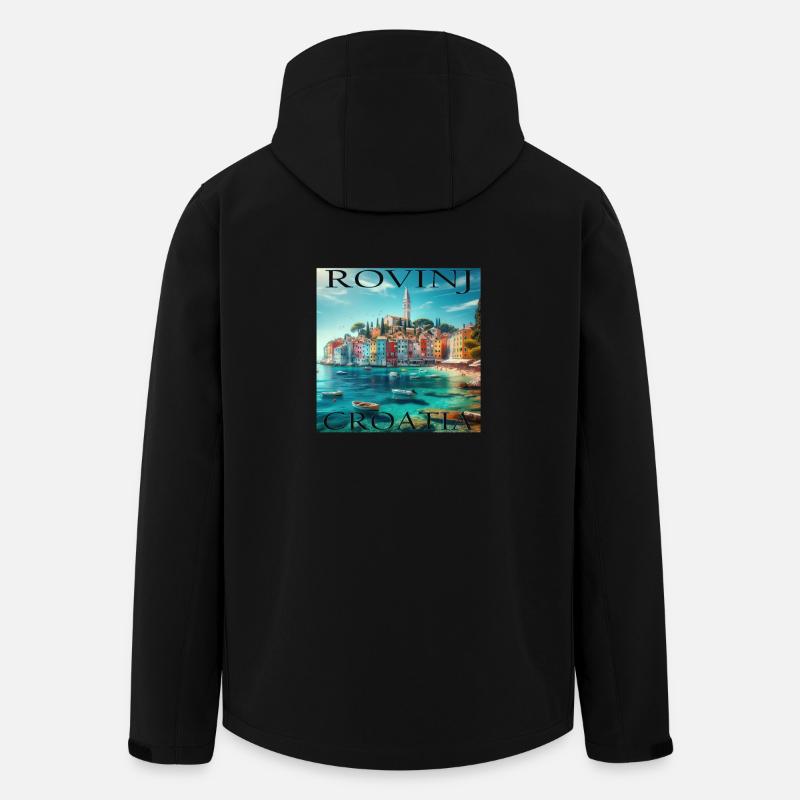 Rovinj Croatia Adriatic Coast - Men’s Recycled Softshell Jacket by Stanley/Stella - black