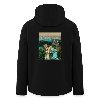 Golden Bridge, Da Nang, Vietnam - Men’s Recycled Softshell Jacket by Stanley/Stella - black - Back - AI Model Male 185 light (185cm)