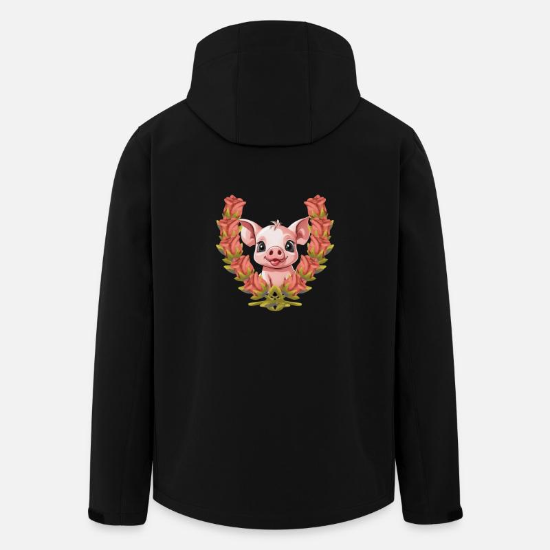 Pig Lucky Charm Birthday Gift - Men’s Recycled Softshell Jacket by Stanley/Stella - black