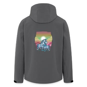 Einhörner Kind Kinder Einhörner - Recycelte Männer Softshell-Jacke von Stanley/Stella - Schwarz - Hinten - AI Model Male 185 light (185cm)