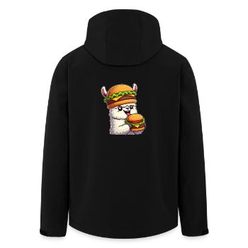 Llama Alpaca Cheeseburger Fast Food Whimsical Hat - Men’s Recycled Softshell Jacket by Stanley/Stella - black - Back - AI Model Male 185 light (185cm)