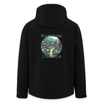 France, Eguisheim, Vieille ville, Montagnes, Paysage - Veste softshell homme en polyester recyclé Stanley/Stella - noir - Dos - AI Model Male 185 light (185cm)