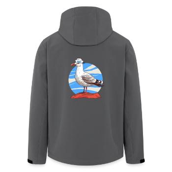 Möwe maritim Matrose - Recycelte Männer Softshell-Jacke von Stanley/Stella - Schwarz - Hinten - AI Model Male 185 light (185cm)