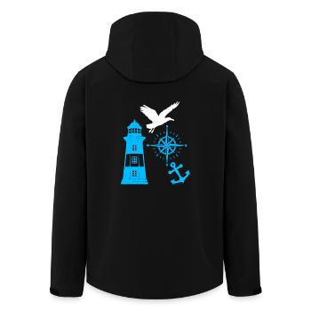 Maritime Lighthouse Compass Lighthouses Seagulls - Men’s Recycled Softshell Jacket by Stanley/Stella - black - Back - AI Model Male 185 light (185cm)