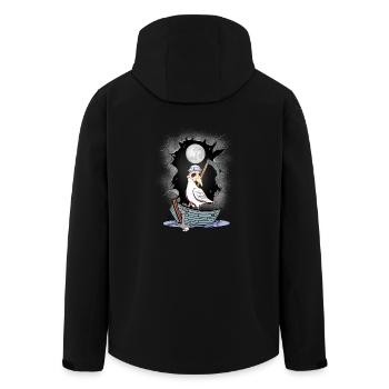 Maritime Halloween Grim Reaper Seagull Seagulls Boat - Men’s Recycled Softshell Jacket by Stanley/Stella - black - Back - AI Model Male 185 light (185cm)