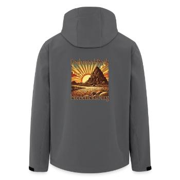 Enchanted Rock Nature Walk in - Men’s Recycled Softshell Jacket by Stanley/Stella - black - Back - AI Model Male 185 light (185cm)