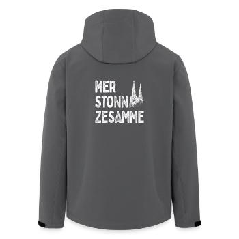 Köln Mer Stonn Zesamme Dom Karneval Kölsch Kölner - Recycelte Männer Softshell-Jacke von Stanley/Stella - Anthrazit - Hinten - AI Model Male 185 light (185cm)