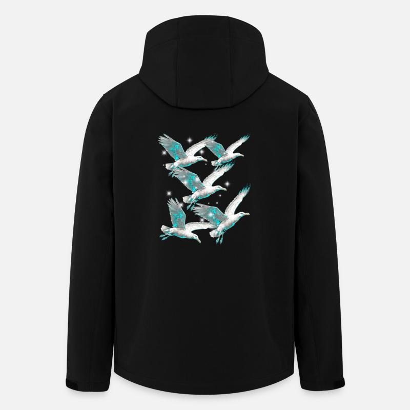 Maritim Möwe Möwen Seevögel - Recycelte Männer Softshell-Jacke von Stanley/Stella - Schwarz