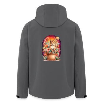 Kids Child Squirrel Flowers Fairy Tale Baby - Men’s Recycled Softshell Jacket by Stanley/Stella - anthracite - Back - AI Model Male 185 light (185cm)