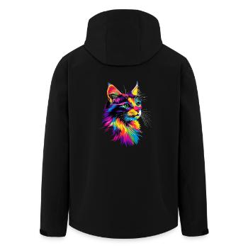 Katze Norwegische Waldkatze Norweger Wald Katzen - Recycelte Männer Softshell-Jacke von Stanley/Stella - Schwarz - Hinten - AI Model Male 185 light (185cm)