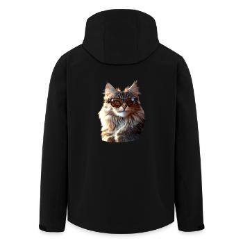 Katze Norwegische Waldkatze Norweger Wald Katzen - Recycelte Männer Softshell-Jacke von Stanley/Stella - Schwarz - Hinten - AI Model Male 185 light (185cm)