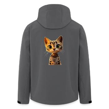 Savannah Katze Cat Mama Süße Serval Leopard Katzen - Recycelte Männer Softshell-Jacke von Stanley/Stella - Anthrazit - Hinten - AI Model Male 185 light (185cm)