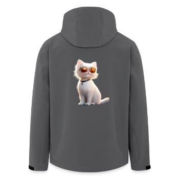 Chat Angora Blanc Chat Angora Chats Angora Mignons - Veste softshell homme en polyester recyclé Stanley/Stella - charbon - Dos - AI Model Male 185 light (185cm)