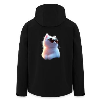 Chat Angora Blanc Chat Angora Chats Angora Mignons - Veste softshell homme en polyester recyclé Stanley/Stella - noir - Dos - AI Model Male 185 light (185cm)