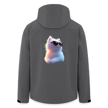Chat Angora Blanc Chat Angora Chats Angora Mignons - Veste softshell homme en polyester recyclé Stanley/Stella - charbon - Dos - AI Model Male 185 light (185cm)