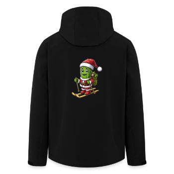Weihnachten Kaktus Skifahrer Wintersport - Recycelte Männer Softshell-Jacke von Stanley/Stella - Schwarz - Hinten - AI Model Male 185 light (185cm)