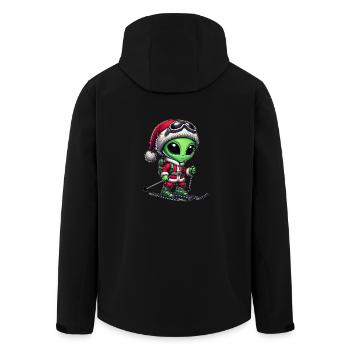 Weihnachten Alien Skifahrer Santa Skisport - Recycelte Männer Softshell-Jacke von Stanley/Stella - Schwarz - Hinten - AI Model Male 185 light (185cm)