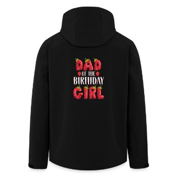 Papa De La Fille D’anniversaire Fraise Premier Anniversaire - Veste softshell homme en polyester recyclé Stanley/Stella - noir - Dos - AI Model Male 185 light (185cm)