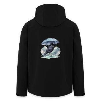 Bird Birds Umbrella Weather Coast Sea - Men’s Recycled Softshell Jacket by Stanley/Stella - black - Back - AI Model Male 185 light (185cm)