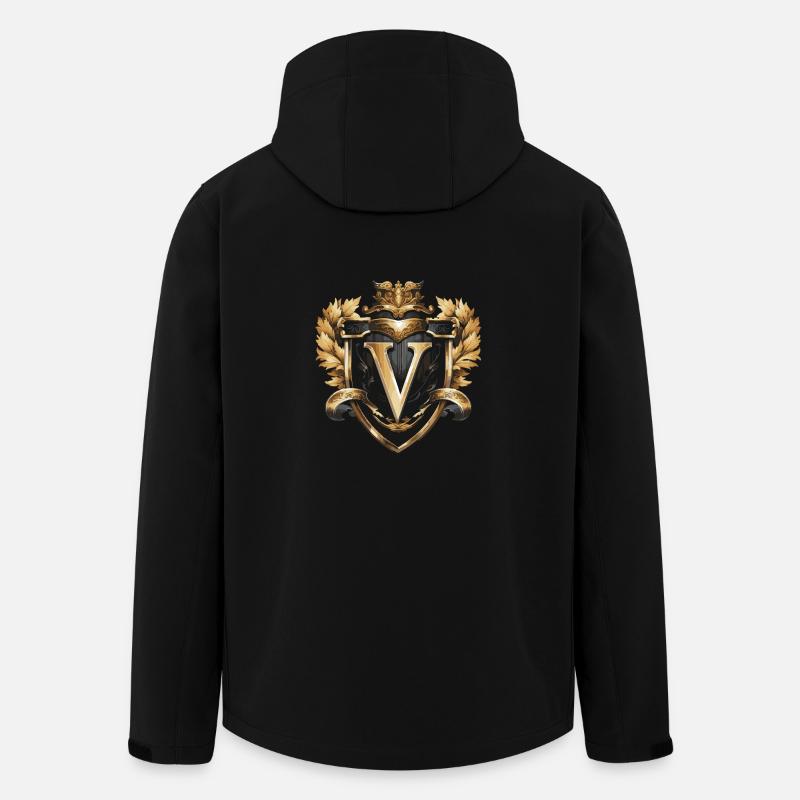 V Letter Logo Crown - Men’s Recycled Softshell Jacket by Stanley/Stella - black