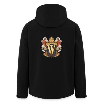 Couronne logo lettre W - Veste softshell homme en polyester recyclé Stanley/Stella - noir - Dos - AI Model Male 185 light (185cm)