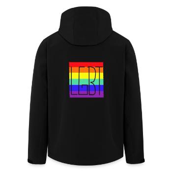 LGBT Drapeau arc-en-ciel Gay Pride - Veste softshell homme en polyester recyclé Stanley/Stella - noir - Dos - AI Model Male 185 light (185cm)
