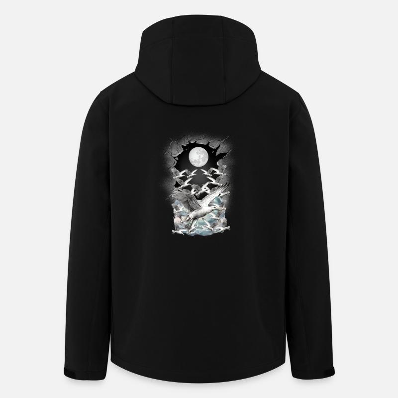 Möwen Möwe maritim - Recycelte Männer Softshell-Jacke von Stanley/Stella - Schwarz