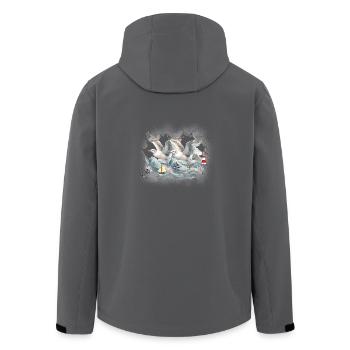 maritim Seefahrt Möwen Möwe Leuchtturm Segelschiff - Recycelte Männer Softshell-Jacke von Stanley/Stella - Schwarz - Hinten - AI Model Male 185 light (185cm)