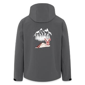 Ski Piste Ferkel Sau Wintersport Skifahrer Schweiz - Recycelte Männer Softshell-Jacke von Stanley/Stella - Schwarz - Hinten - AI Model Male 185 light (185cm)