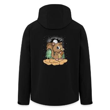 Waldbewohner Nüsse Eichhorn Xmas Christmas - Recycelte Männer Softshell-Jacke von Stanley/Stella - Schwarz - Hinten - AI Model Male 185 light (185cm)
