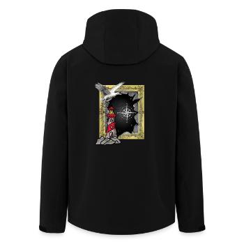 Maritim Leuchtturm Möwe Möwen - Recycelte Männer Softshell-Jacke von Stanley/Stella - Schwarz - Hinten - AI Model Male 185 light (185cm)