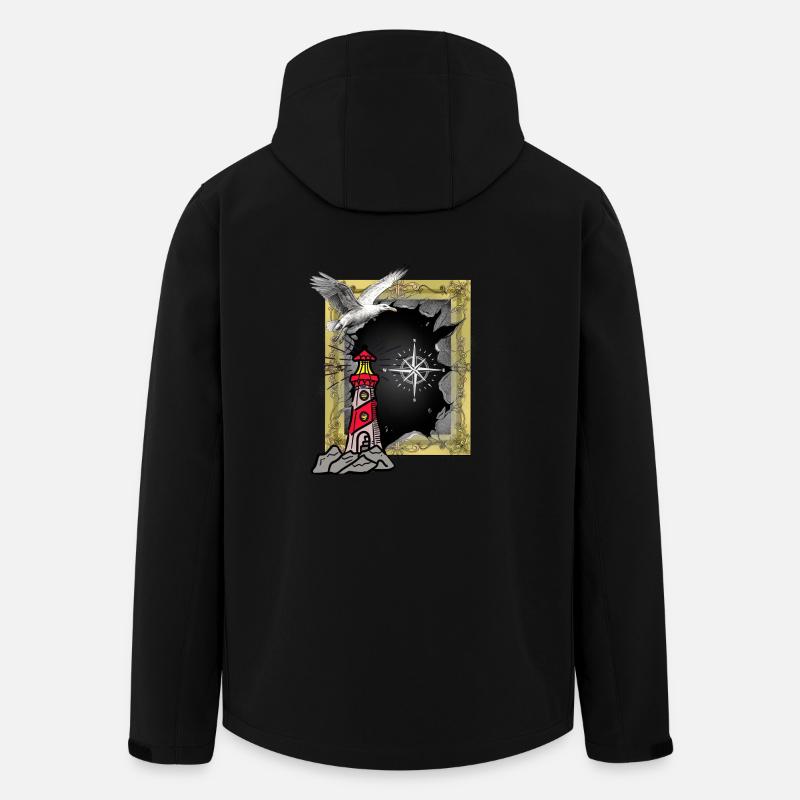 Phare maritime Seagull Seagulls - Veste softshell homme en polyester recyclé Stanley/Stella - noir