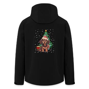 Teckel Noël Père Noël Père Noël Chien Chiens - Veste softshell homme en polyester recyclé Stanley/Stella - noir - Dos - AI Model Male 185 light (185cm)