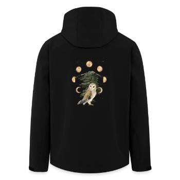 hibou hiboux phase de lune pleine lune - Veste softshell homme en polyester recyclé Stanley/Stella - noir - Dos - AI Model Male 185 light (185cm)