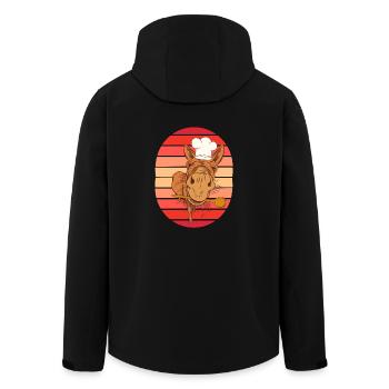 Koch Kochkunst Hobbykoch Gastgeber kochen Köche - Recycelte Männer Softshell-Jacke von Stanley/Stella - Schwarz - Hinten - AI Model Male 185 light (185cm)